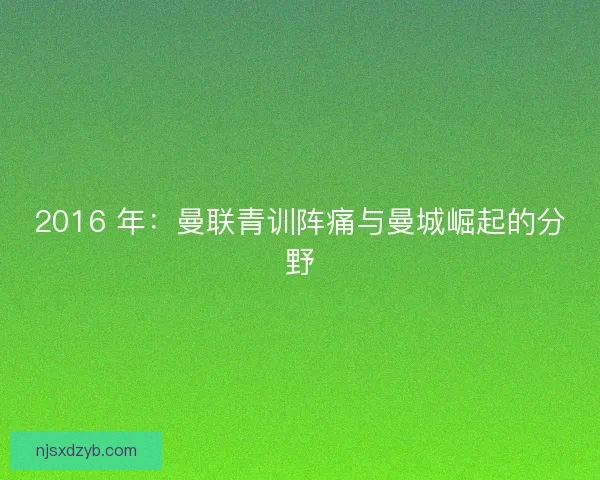 2016 年：曼联青训阵痛与曼城崛起的分野