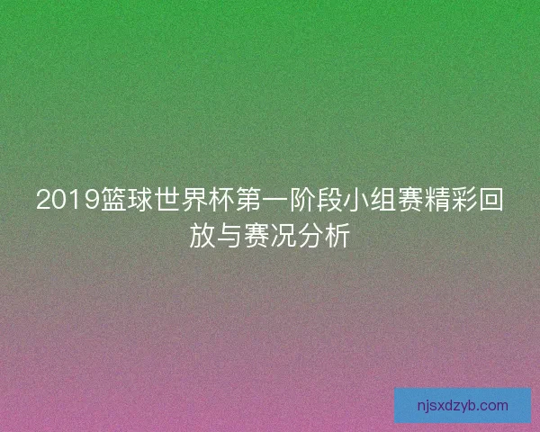 2019篮球世界杯第一阶段小组赛精彩回放与赛况分析
