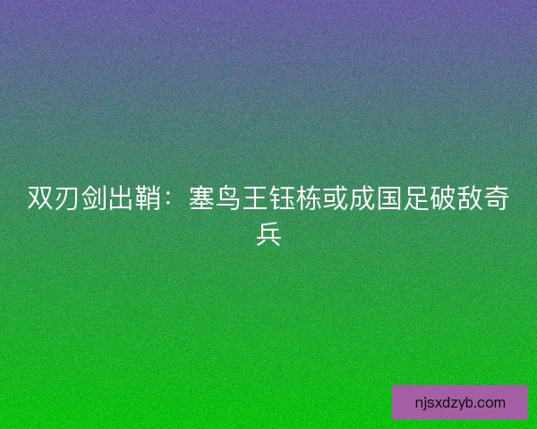 双刃剑出鞘：塞鸟王钰栋或成国足破敌奇兵